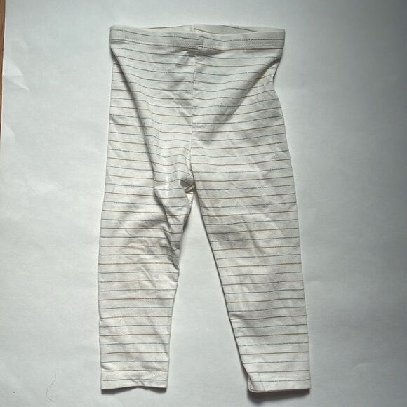 White Metallic Striped Leggings - Picture 8 of 11